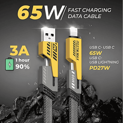 4 In 1 Multi USB PD Charging Cable (Type-C To C, C To Lightning, USB To C, USB To Lightning)