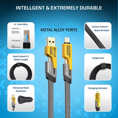 4 In 1 Multi USB PD Charging Cable (Type-C To C, C To Lightning, USB To C, USB To Lightning)