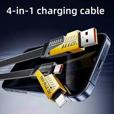 4 In 1 Multi USB PD Charging Cable (Type-C To C, C To Lightning, USB To C, USB To Lightning)